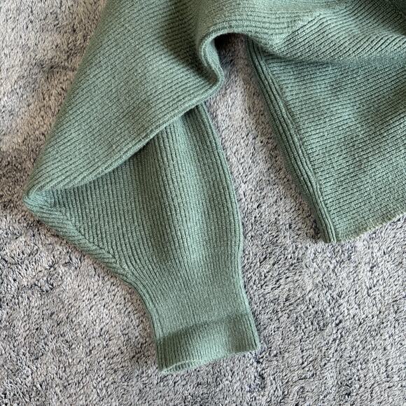 Cross‎ Wrap Sweater by BTFBM Women’s Wrap Sweater Ribbed Knit V-Neck Size L Teal - Picture 6 of 8